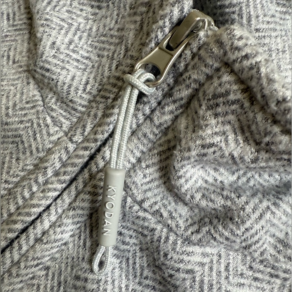 Kyodan Outdoor Gray Herringbone Quarter Zip Pullover Women’s Hiking Top Large - Picture 6 of 11